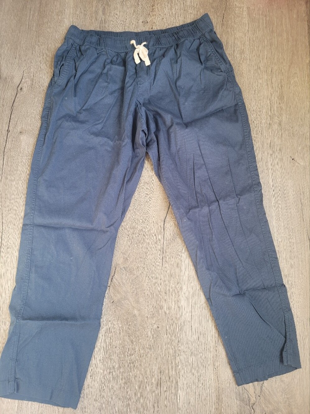 PACT Organic Daily Twill High Rise Tapered Drawstring Pants Navy XL
